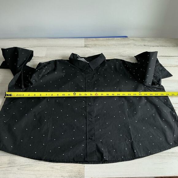 NWT J. Crew 3X Rhinestone modern button-down Black Cotton Lightweight CE968 - Picture 9 of 12